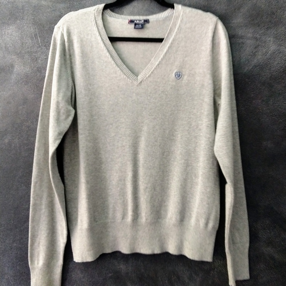 Ariat Gray V-Neck Sweater for Women